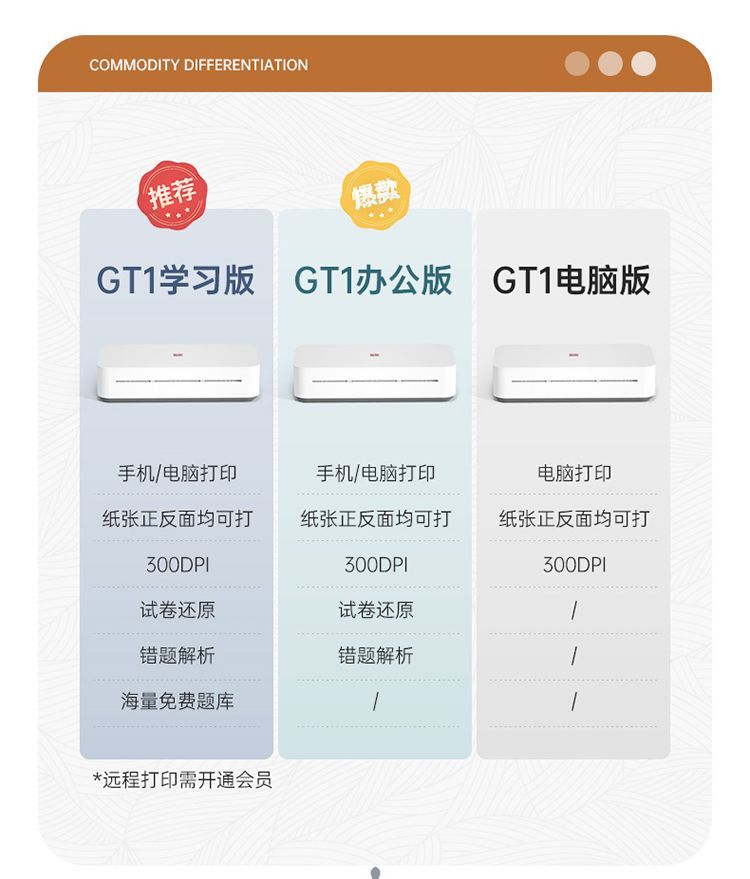 汉印GT1智能学习打印机a4家用小型无线学生作业办公小型A4打印机 商品详情 33
