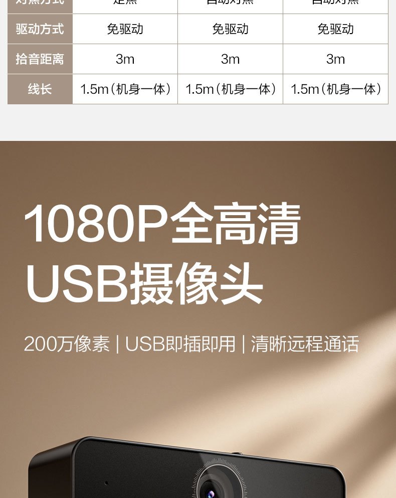 得力会议摄像头超清外置1080P 4K 商品详情 16