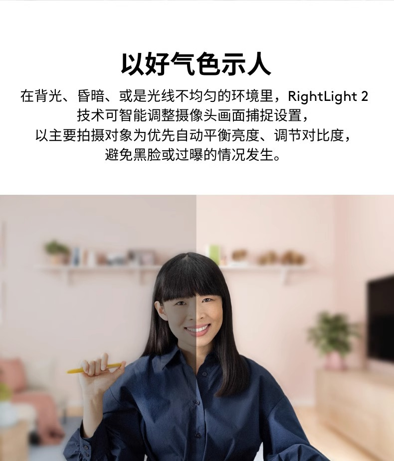罗技 Brio305 摄像头 商用全高清1080P美颜直播电脑办公 Brio300 商品详情 13