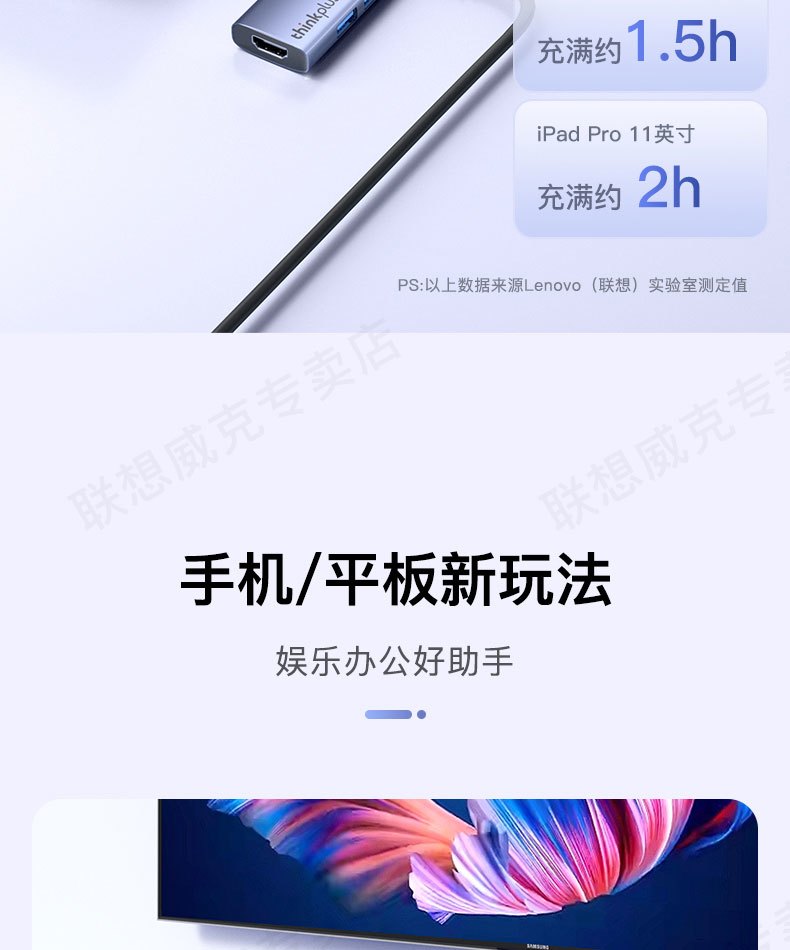 联想typec拓展坞HDMI转换器扩展坞usb扩展器适用华为苹果电脑通用 商品详情 21