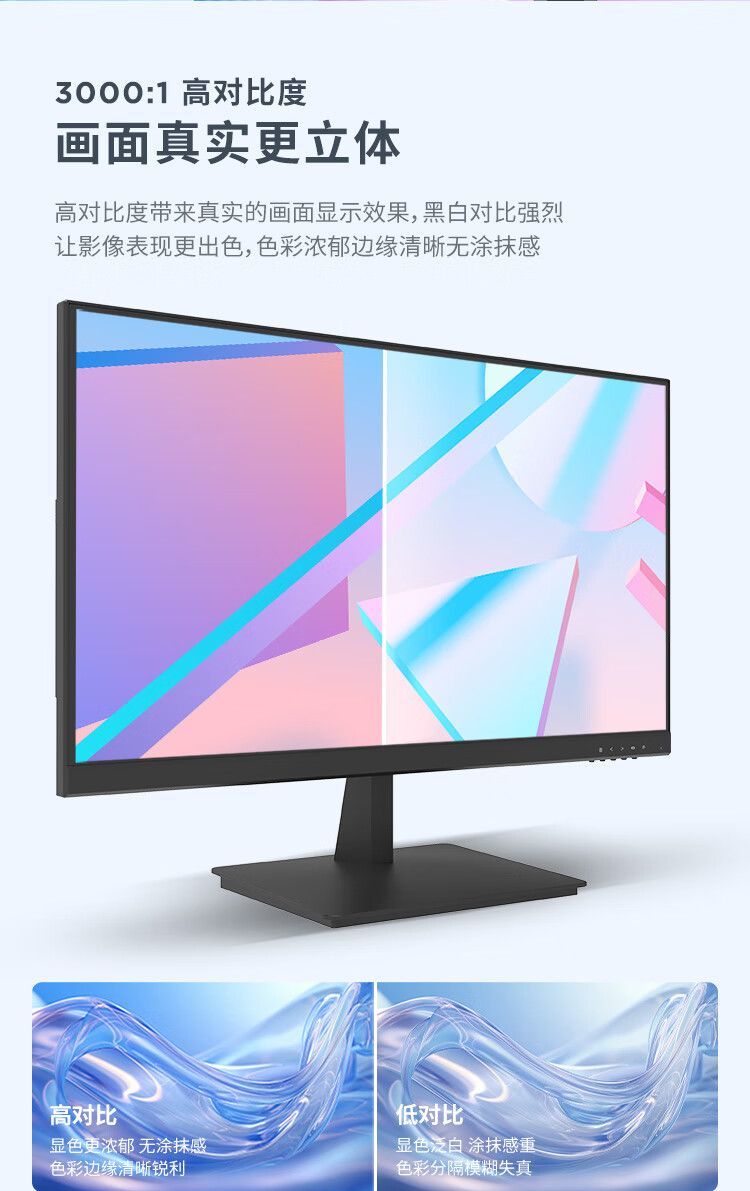 联想来酷23.8英寸广视角低蓝光屏幕显示器支持壁挂100Hz刷新XQ24e 商品详情 13