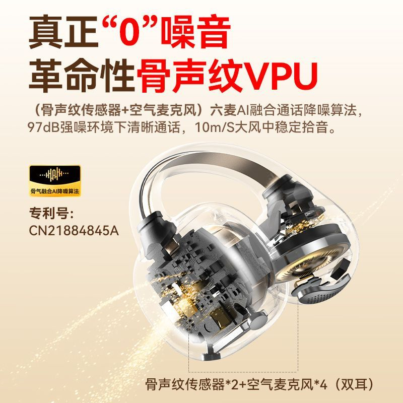 【JVC】新款骨声纹无线蓝牙耳机通话降噪耳夹式AI耳机长续航HJ-ME27A 商品图 1