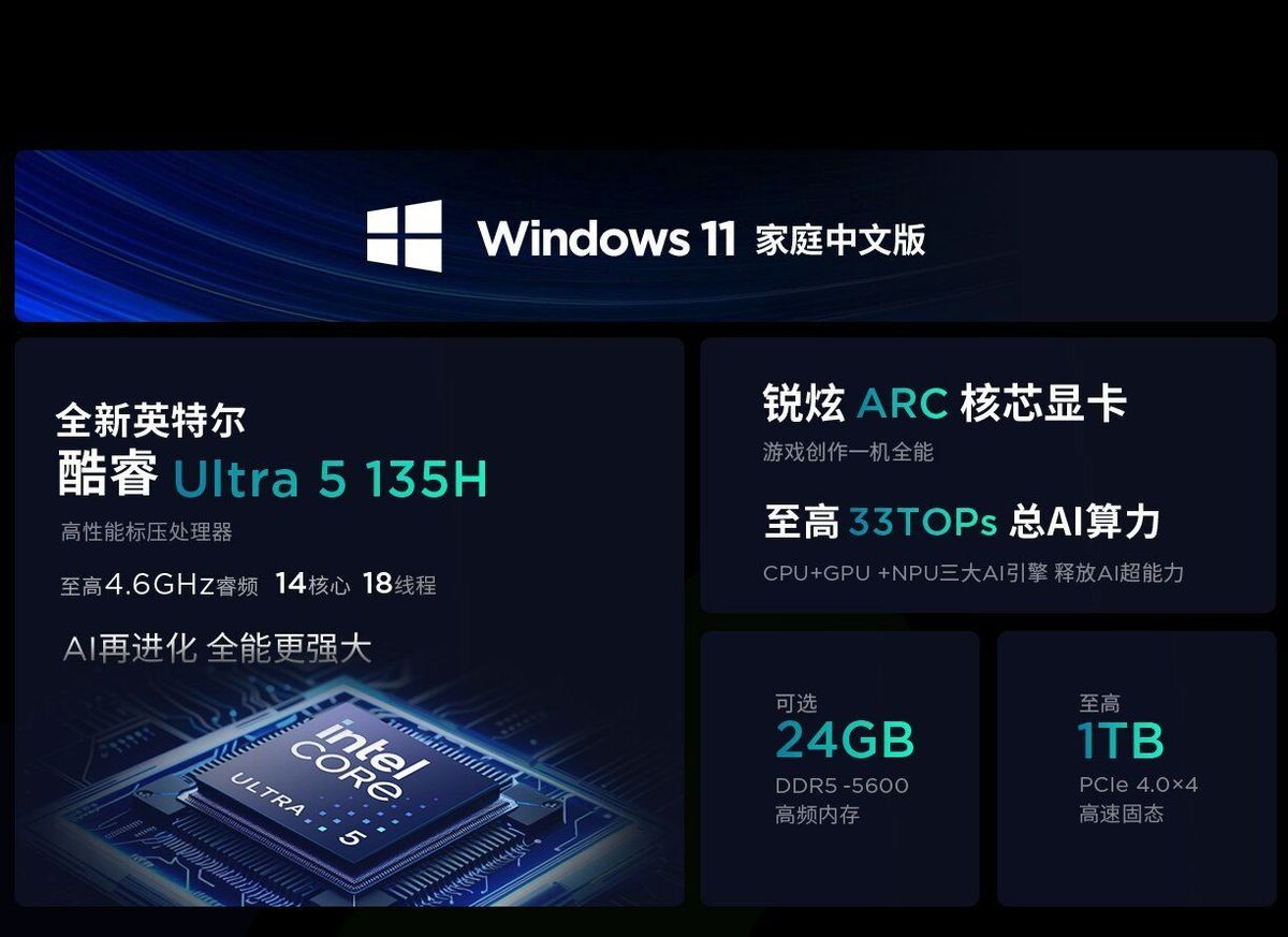 【联想】小新Pro16 酷睿Ultra5-135H 高分高刷大学生轻薄笔记本电脑 商品详情 9