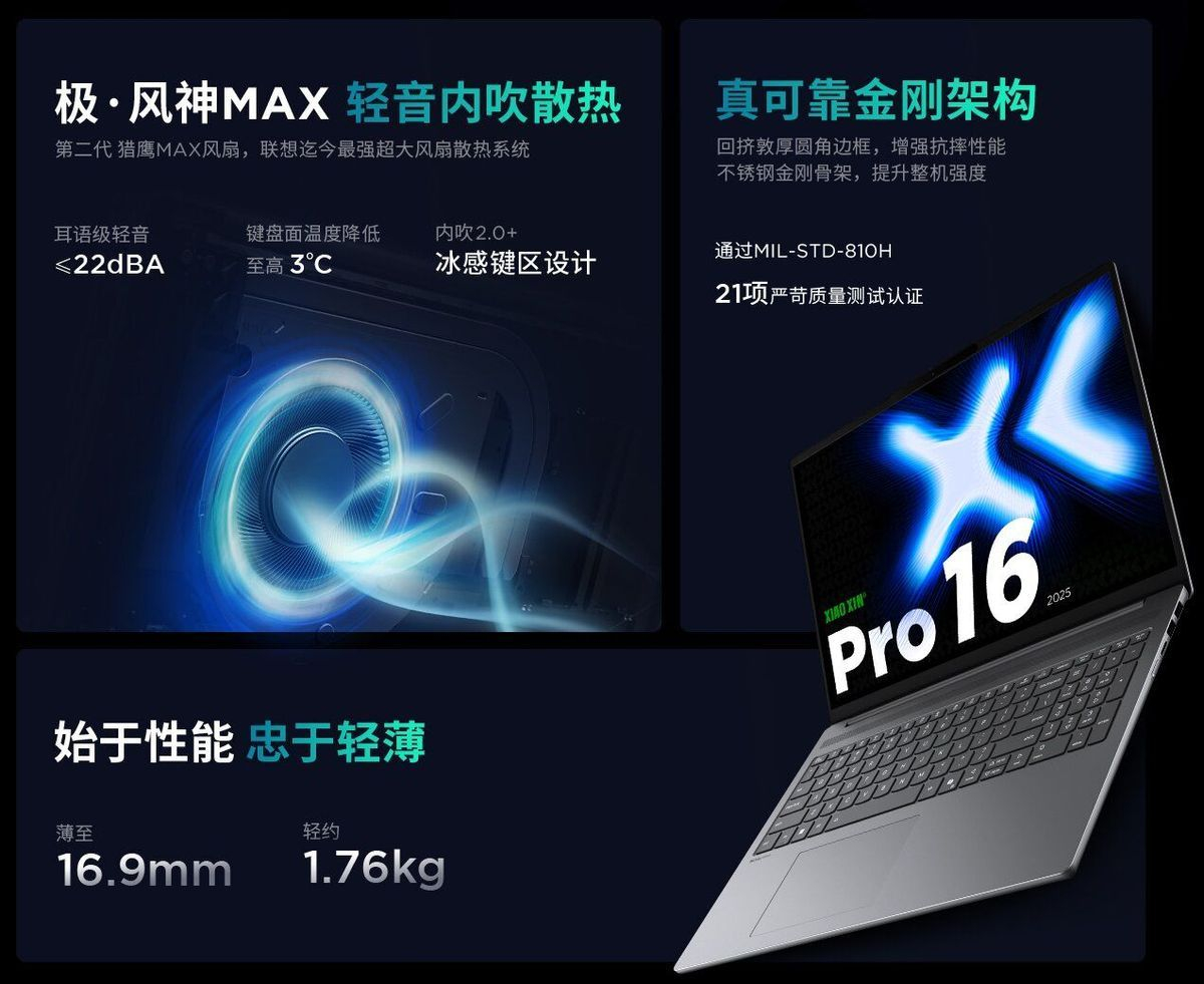 【联想】小新Pro16 酷睿Ultra5-135H 高分高刷大学生轻薄笔记本电脑 商品详情 12