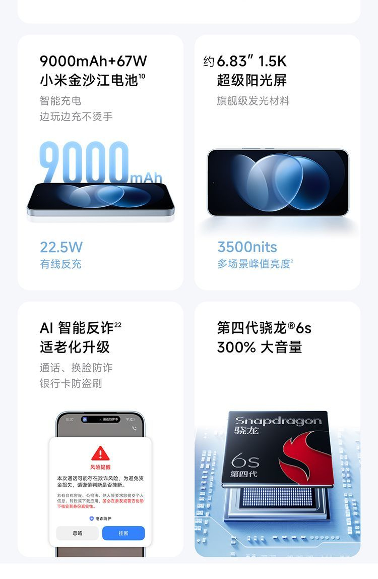 【需当面签收激活】小米REDMI Note 17 Pro 大屏长续航防水5G手机 商品详情 28