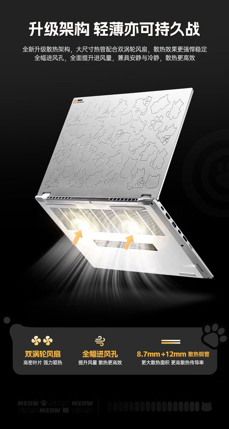 七彩虹COLORFIRE MEOW喵Book14 Pro 锐龙AI 7 350 2.8K学习办公笔记本电脑 商品详情 19