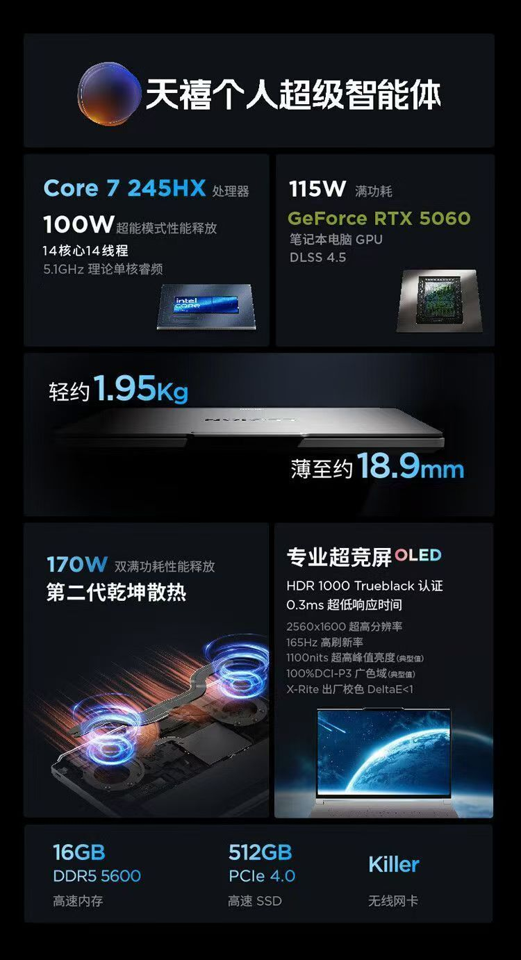 联想拯救者Y7000X 2026 Core7 245HX 5060 白 笔记本电脑 商品详情 6